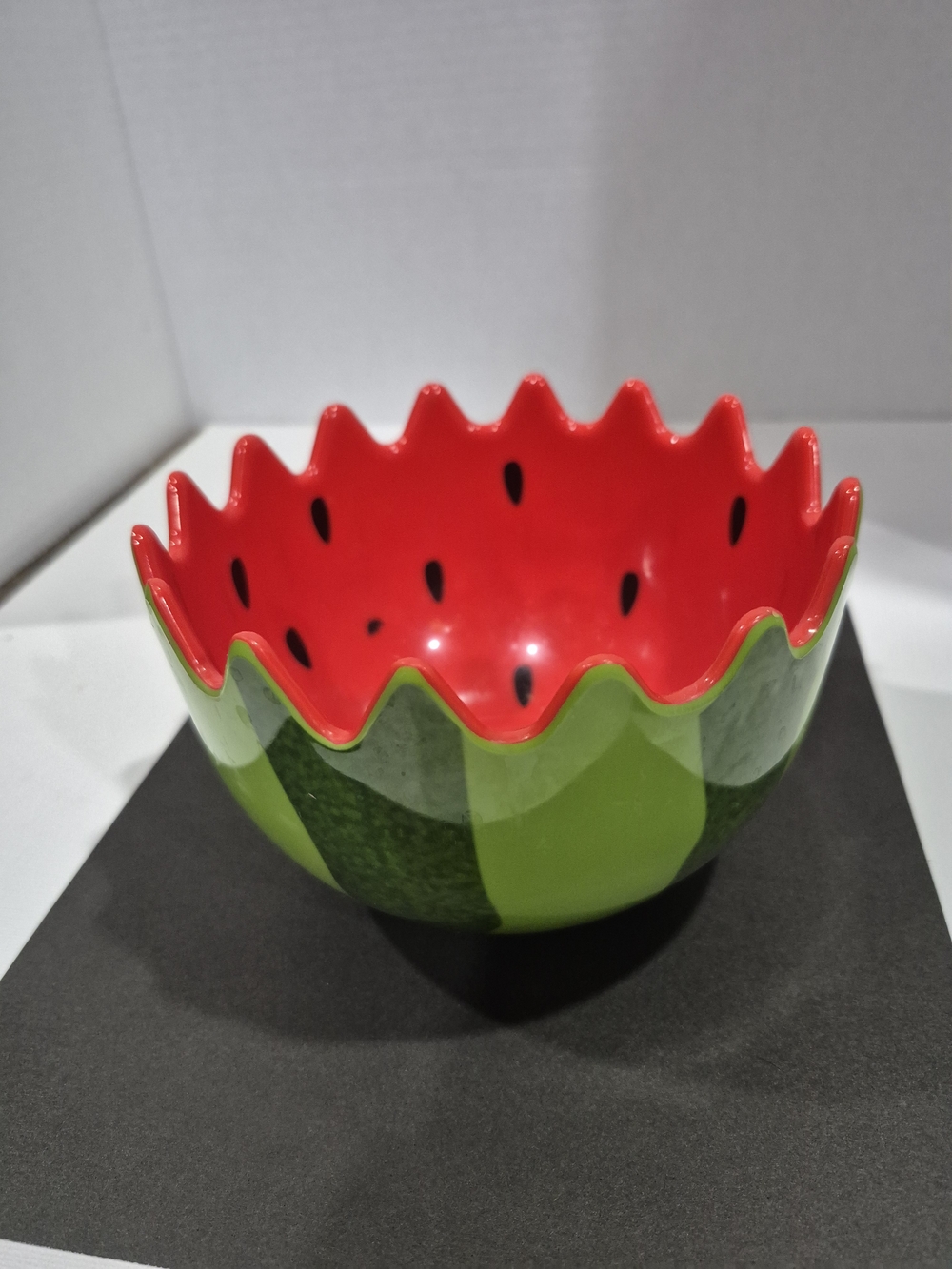 Watermelon Acrylic Serving Bowl - Bright Red & Green